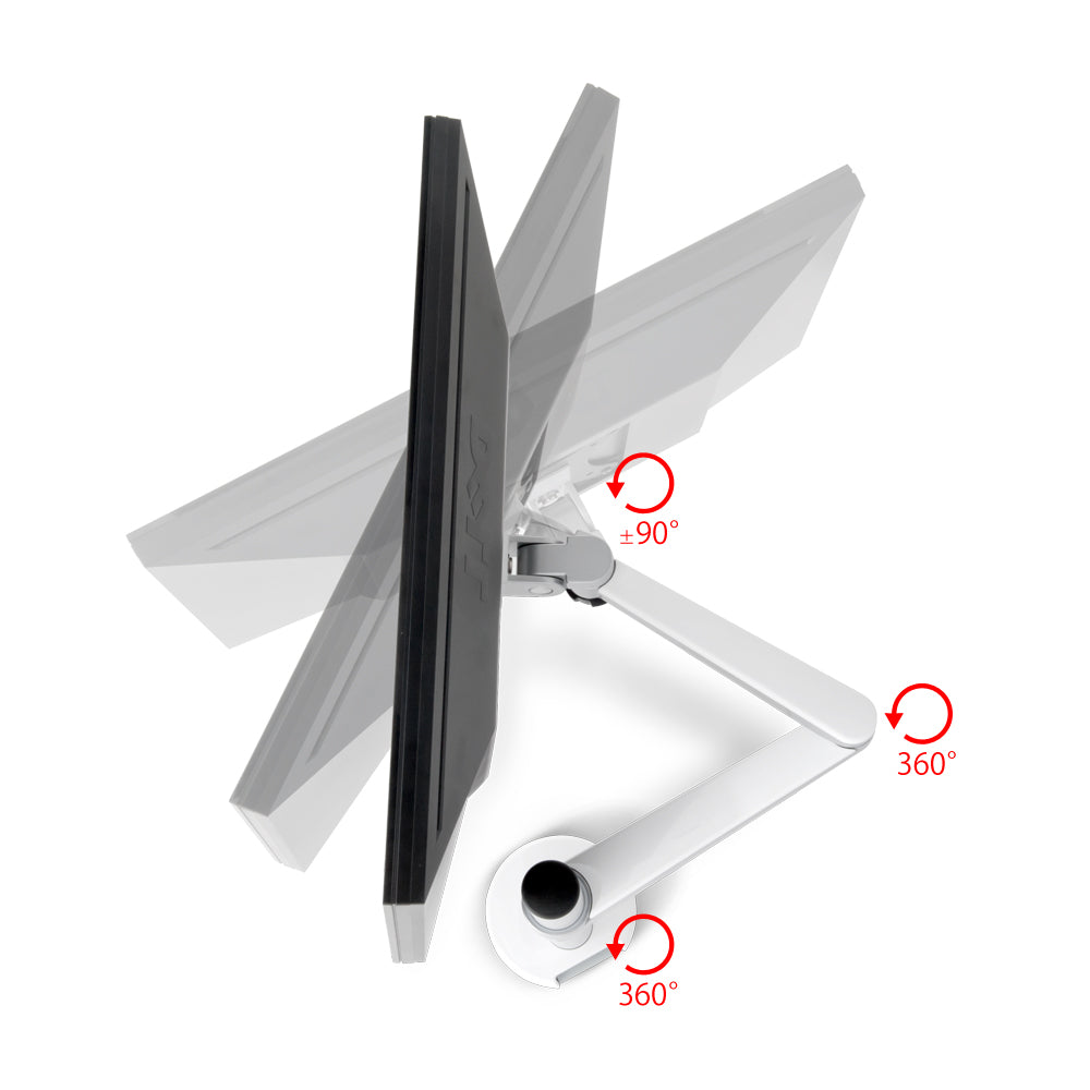 M Mingo OA-7 Monitor and Laptop Mount, 2-in-1 Adjustable Dual Arm Desk Mounts Single Desk Arm Stand/Holder for 17 to 32 Inch LCD Computer Screens