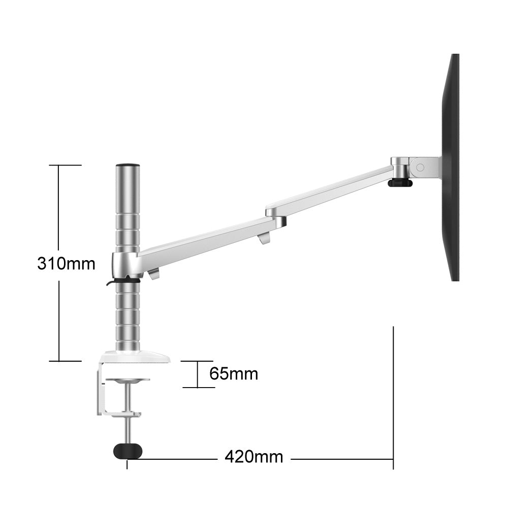 M Mingo OA-7 Monitor and Laptop Mount, 2-in-1 Adjustable Dual Arm Desk Mounts Single Desk Arm Stand/Holder for 17 to 32 Inch LCD Computer Screens